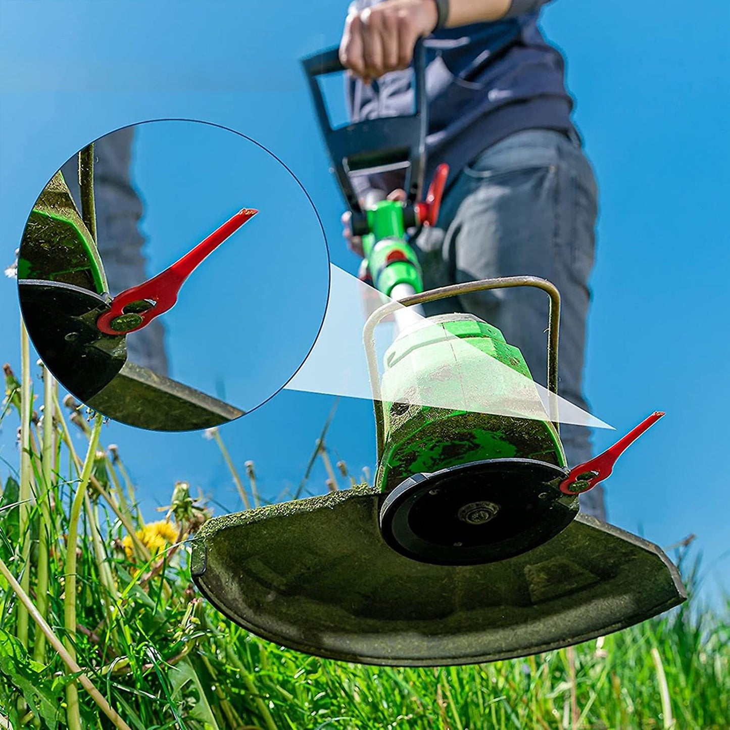 Grass Trimmer Plastic Blades for Crop Garden Weed Lawn - 100pcs