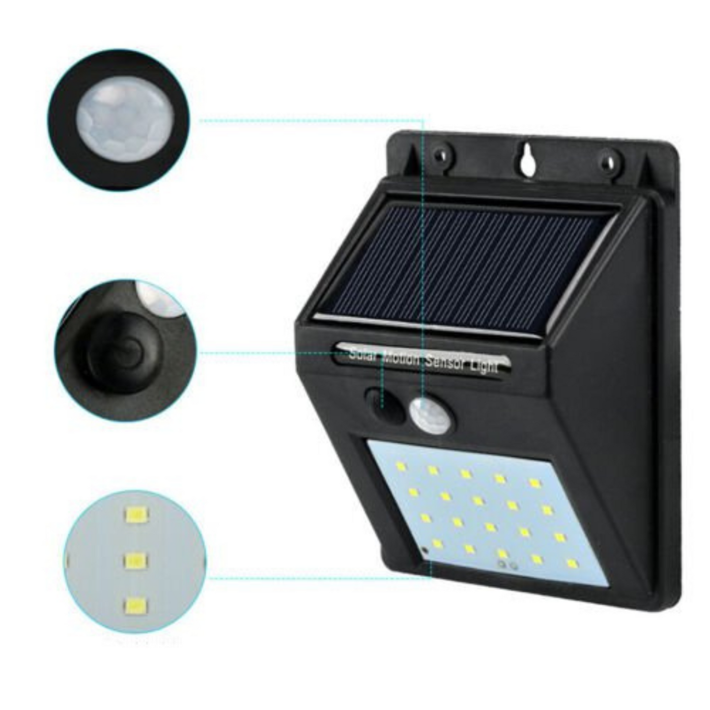 Solar LED Motion Sensor Outdoor Security Lights 4x