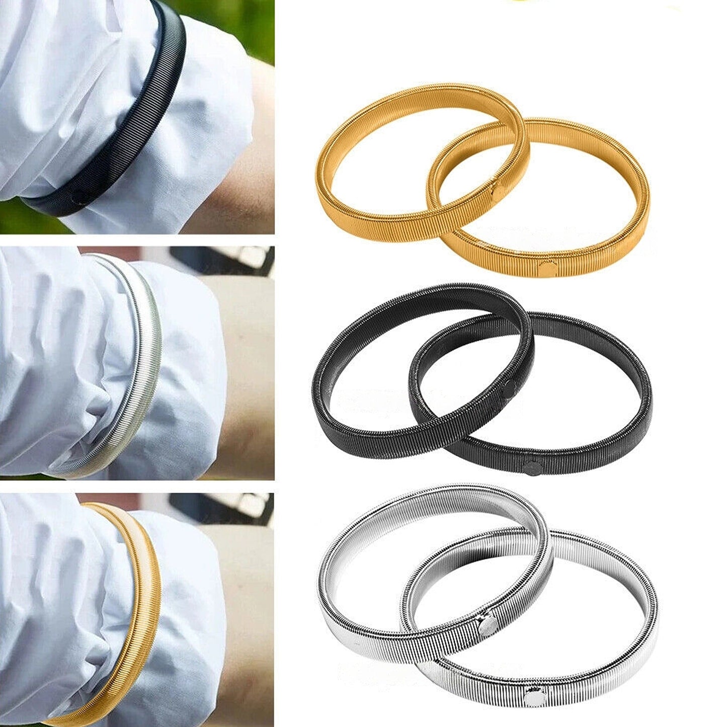 Elastic Armbands Hold Ups Garter Unisex Anti-Slip Shirt Sleeve Holders