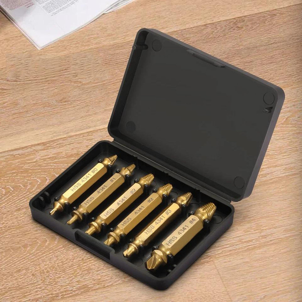 Damaged Screw Extractor Set Broken Bolt Drill Bit Remover Tool 6pcs