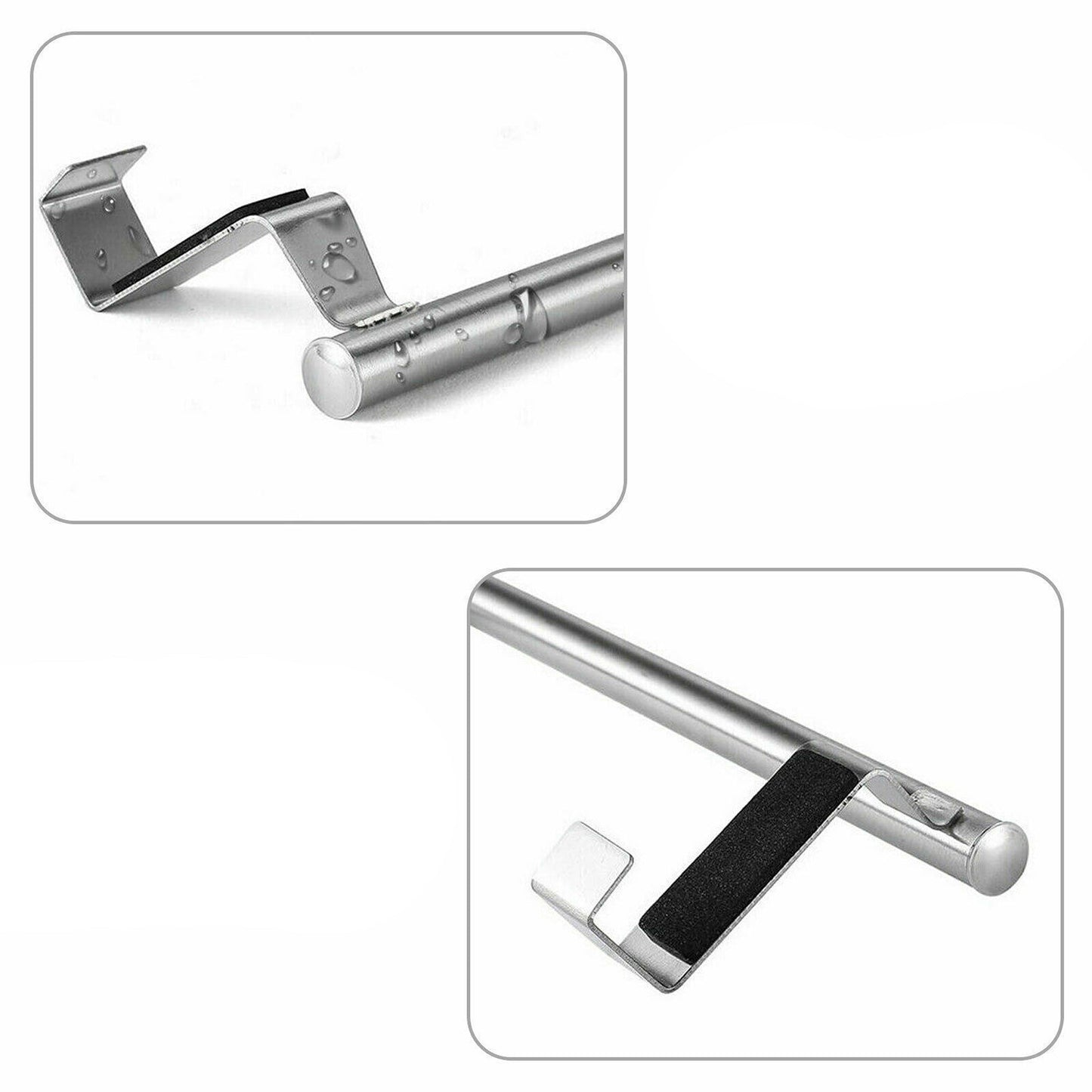 Silver Towel Hold Rail Rack Cupboard Hanger Bathroom Kitchen Hook