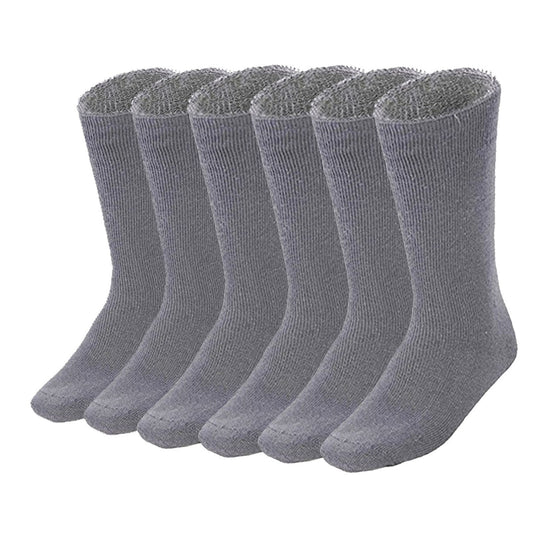 6 Pairs Bamboo Mens Heavy Duty Thick Work Socks Cushion - Charcoal Grey