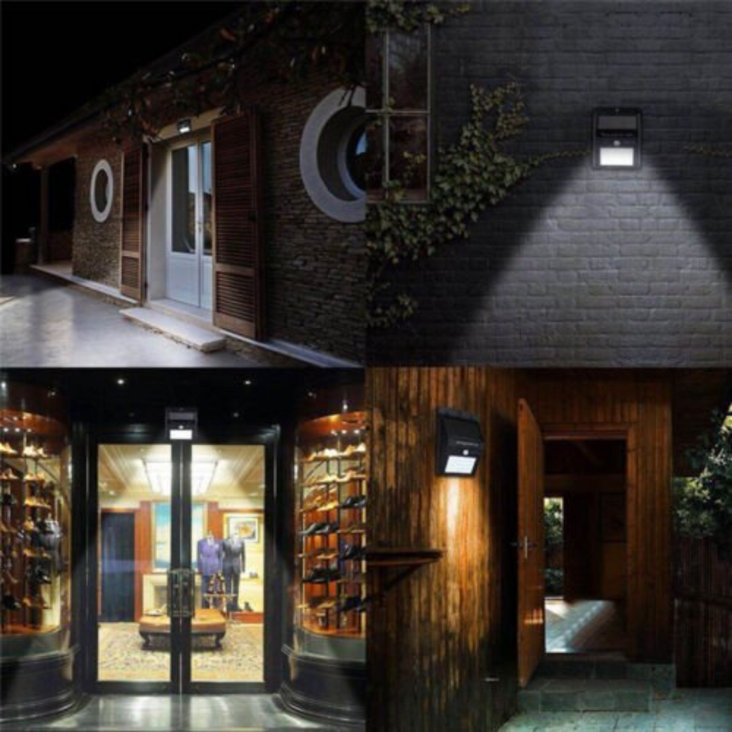 Solar LED Motion Sensor Outdoor Security Lights 4x