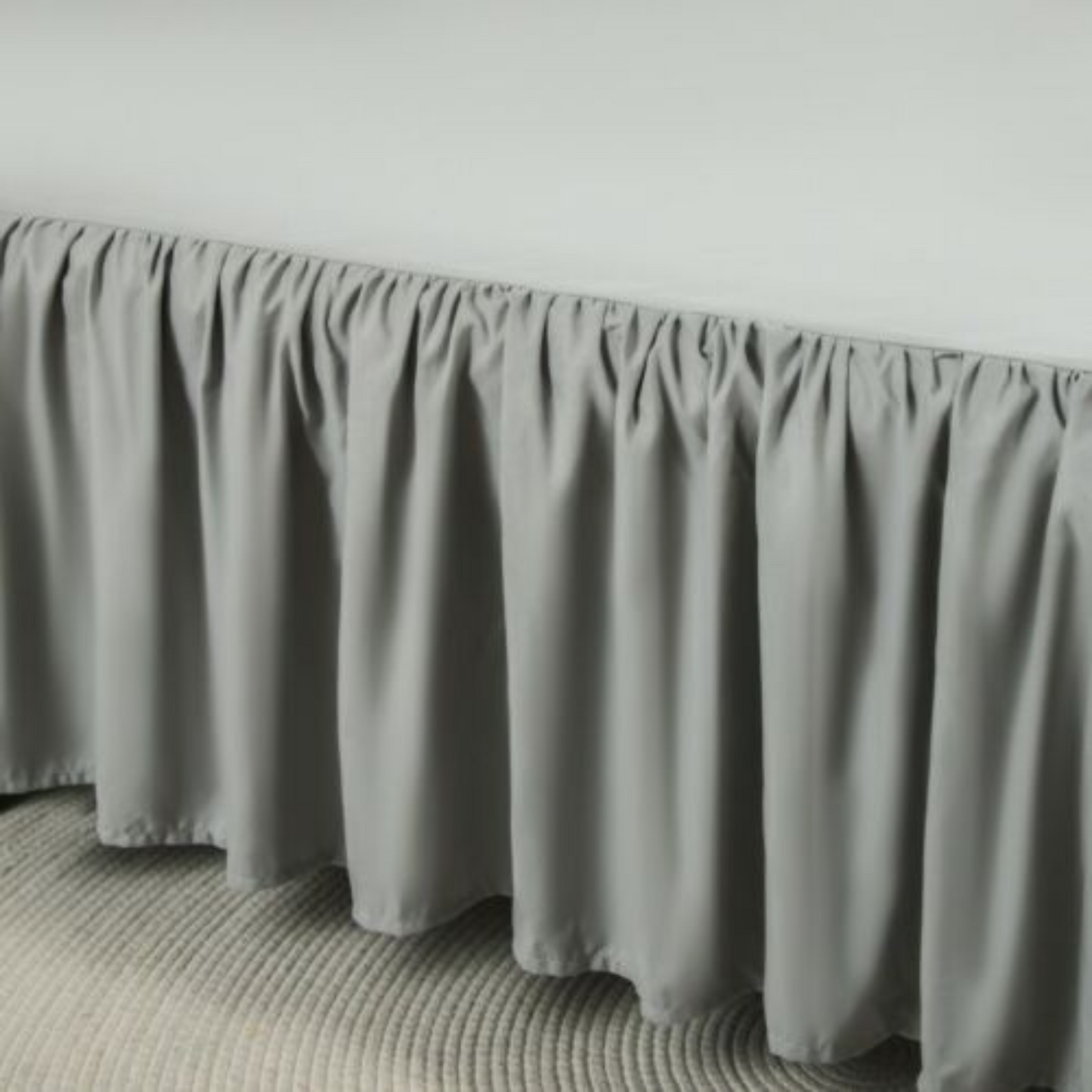 Grey - Ruffled Platform Bed Skirt Valance