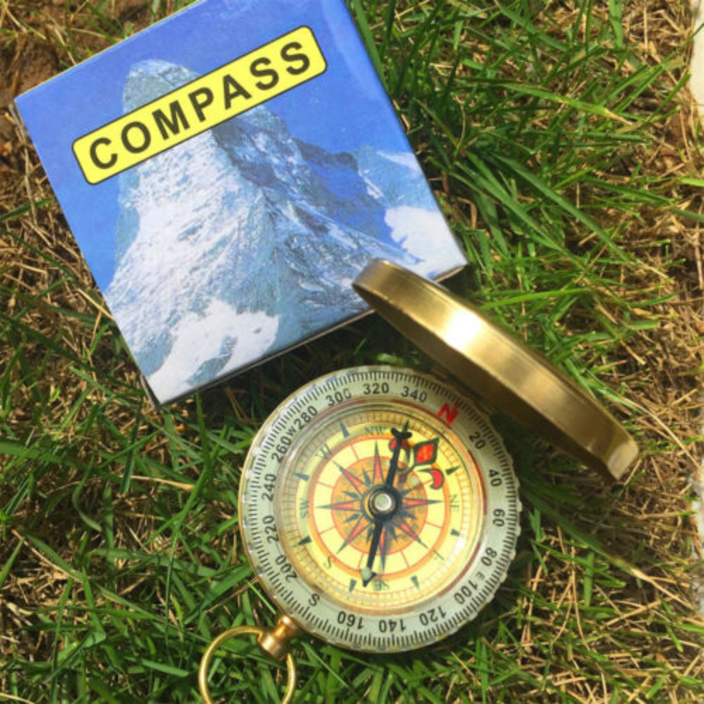 Portable Classic Brass Survival Camping Compass Outdoor Hiking