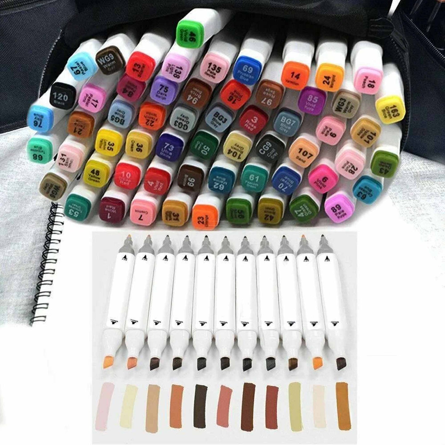 Dual Headed Colour Marker Pen Dual Headed - 80pcs