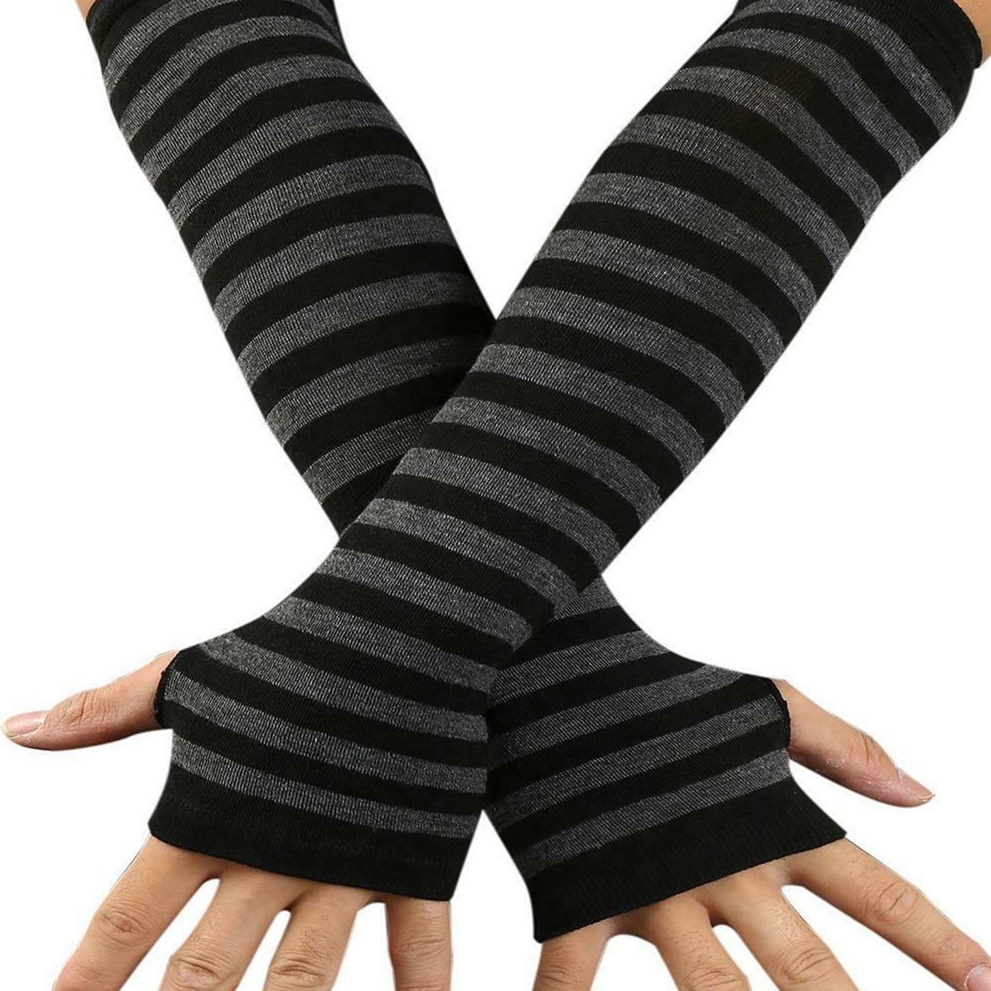 Long Knitted Wrist Arm Hand Warmer Fingerless Gloves