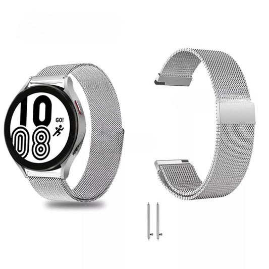For Samsung Galaxy Watch 5 Pro 4 Classic 40/44/42/46mm Milanese Magnetic Band Silver