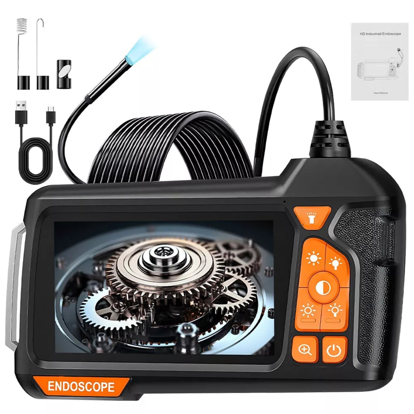 Industrial Endoscope Inspection Camera Borescope 5.5mm Lens - 4.3 Inch