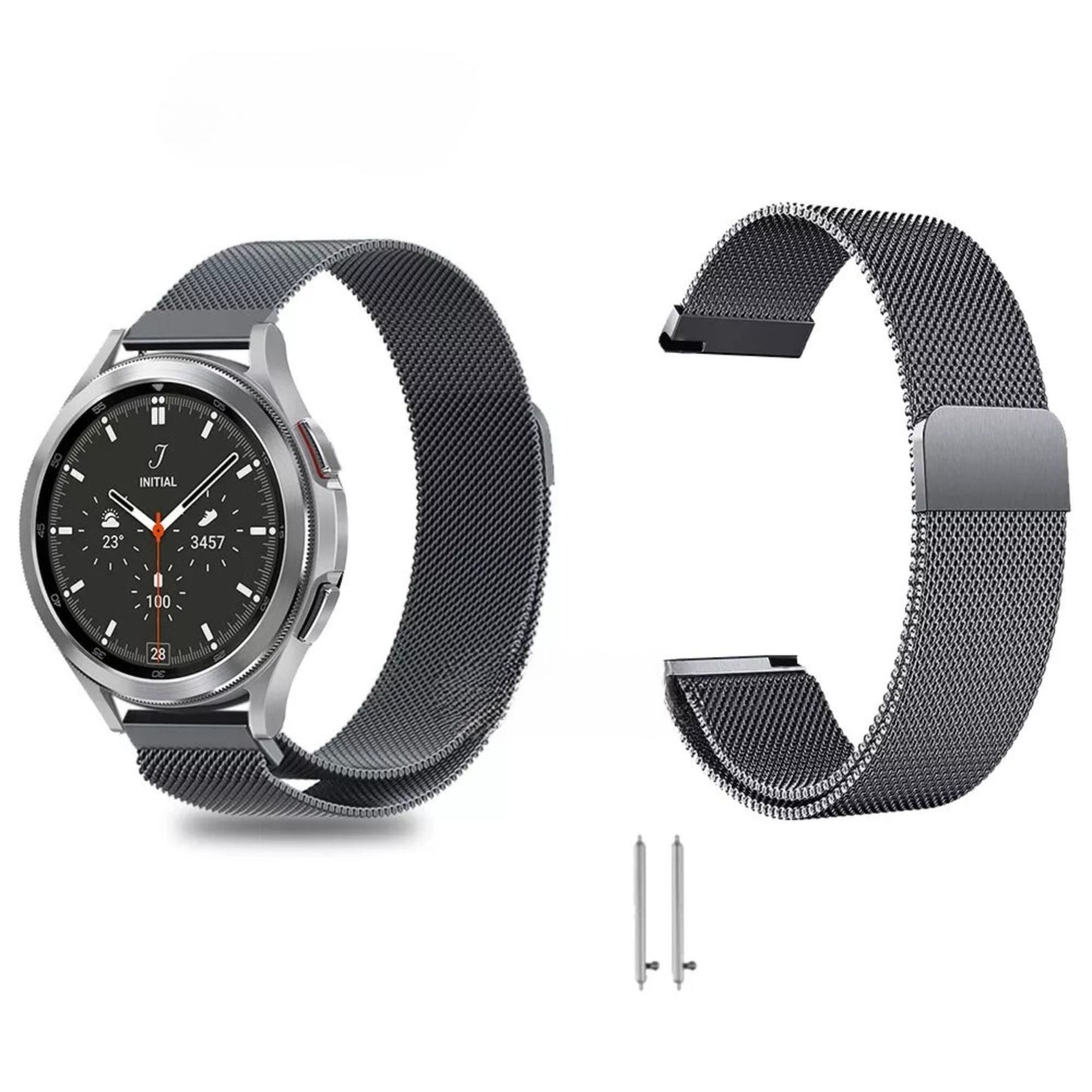 For Samsung Galaxy Watch 5 Pro 4 Classic 40/44/42/46mm Milanese Magnetic Band Grey