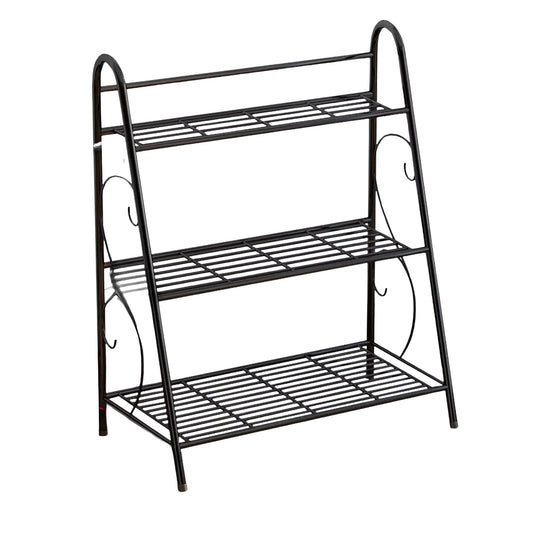 Indoor Outdoor Metal Plant Stand Flower Shelf Display Rack - 3 Tier