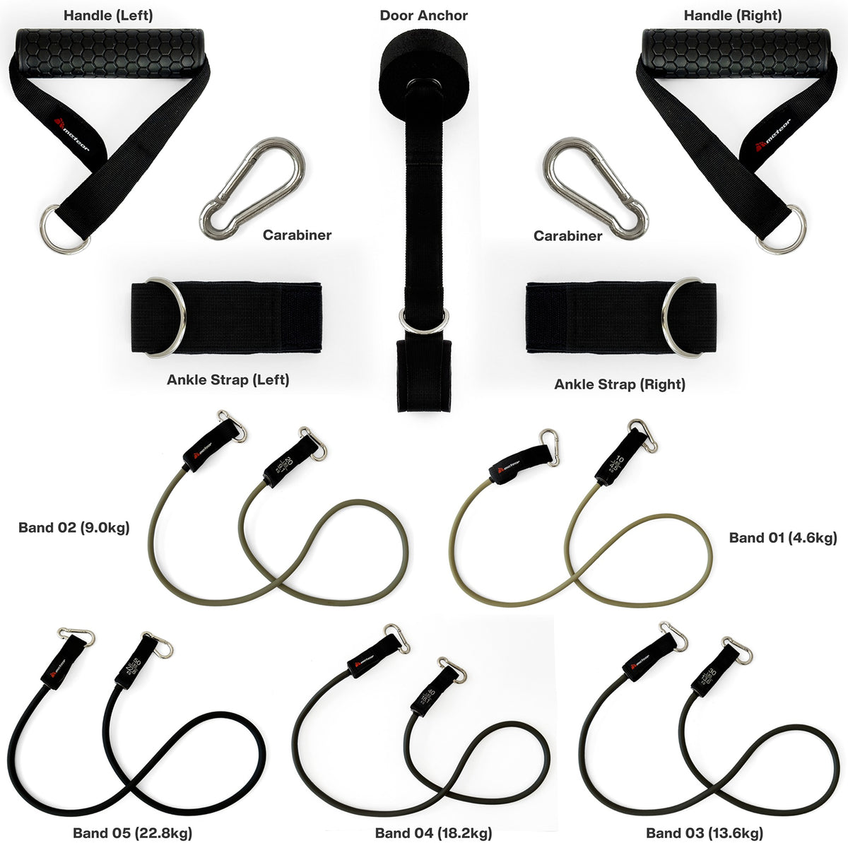 Resistance Bands Set All in One Exercise Kit 5 to 70 Kilograms