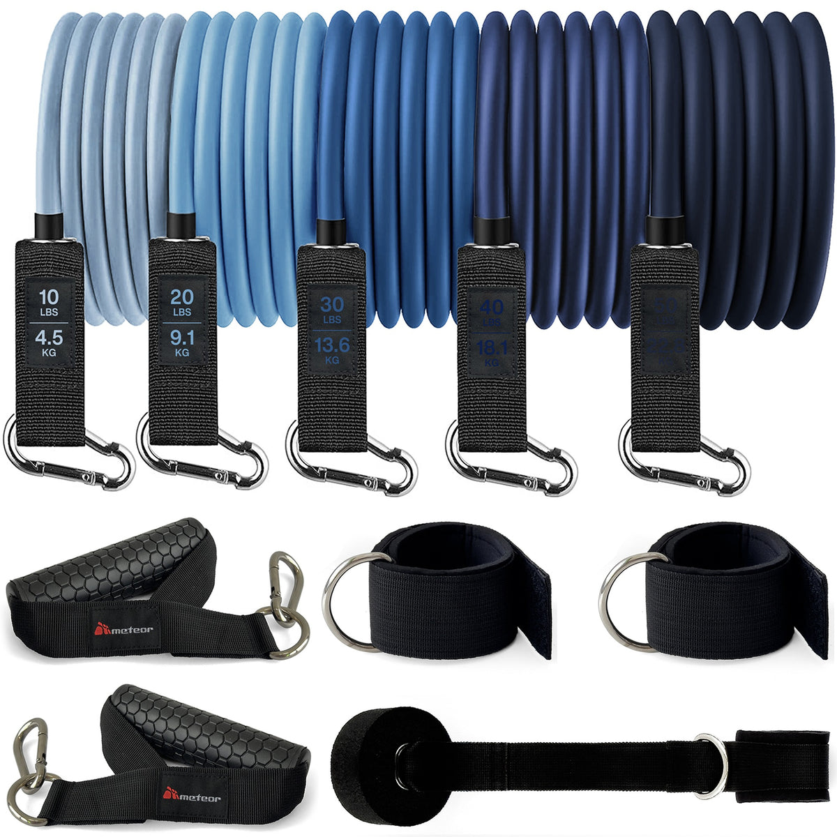 Resistance Bands Set All in One Exercise Kit 5 to 70 Kilograms