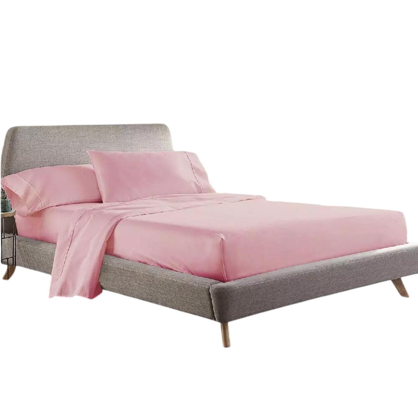 Soft 1000TC Cotton Sheet and Pillowcase Set for Single to King Beds - Blush