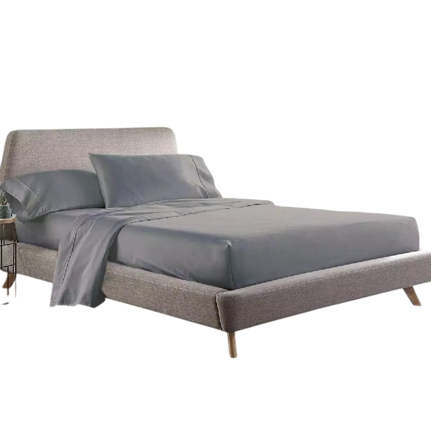 Soft 1000TC Cotton Sheet and Pillowcase Set for Single to King Beds - Grey