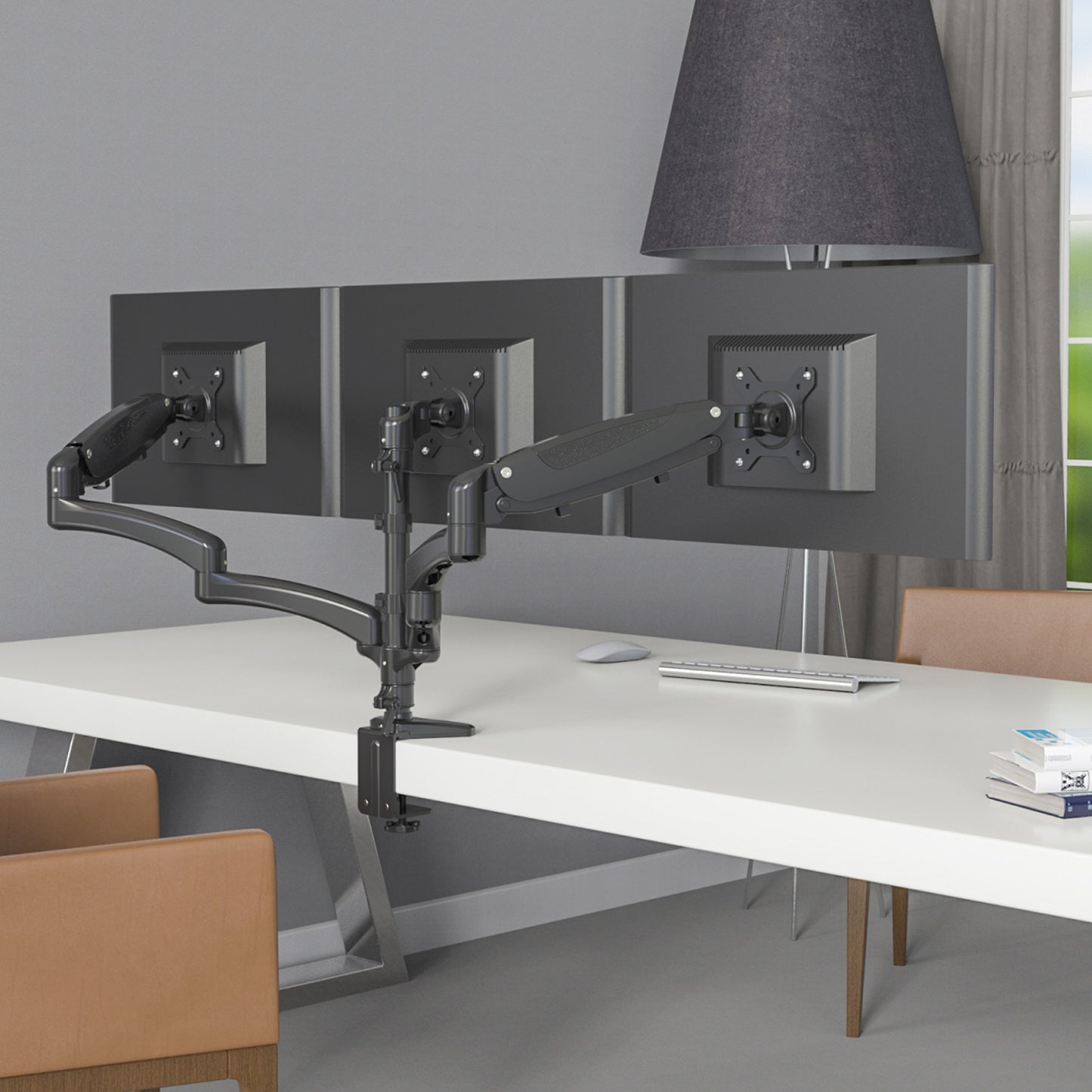 Triple Monitor Mount with Gas Spring Arms