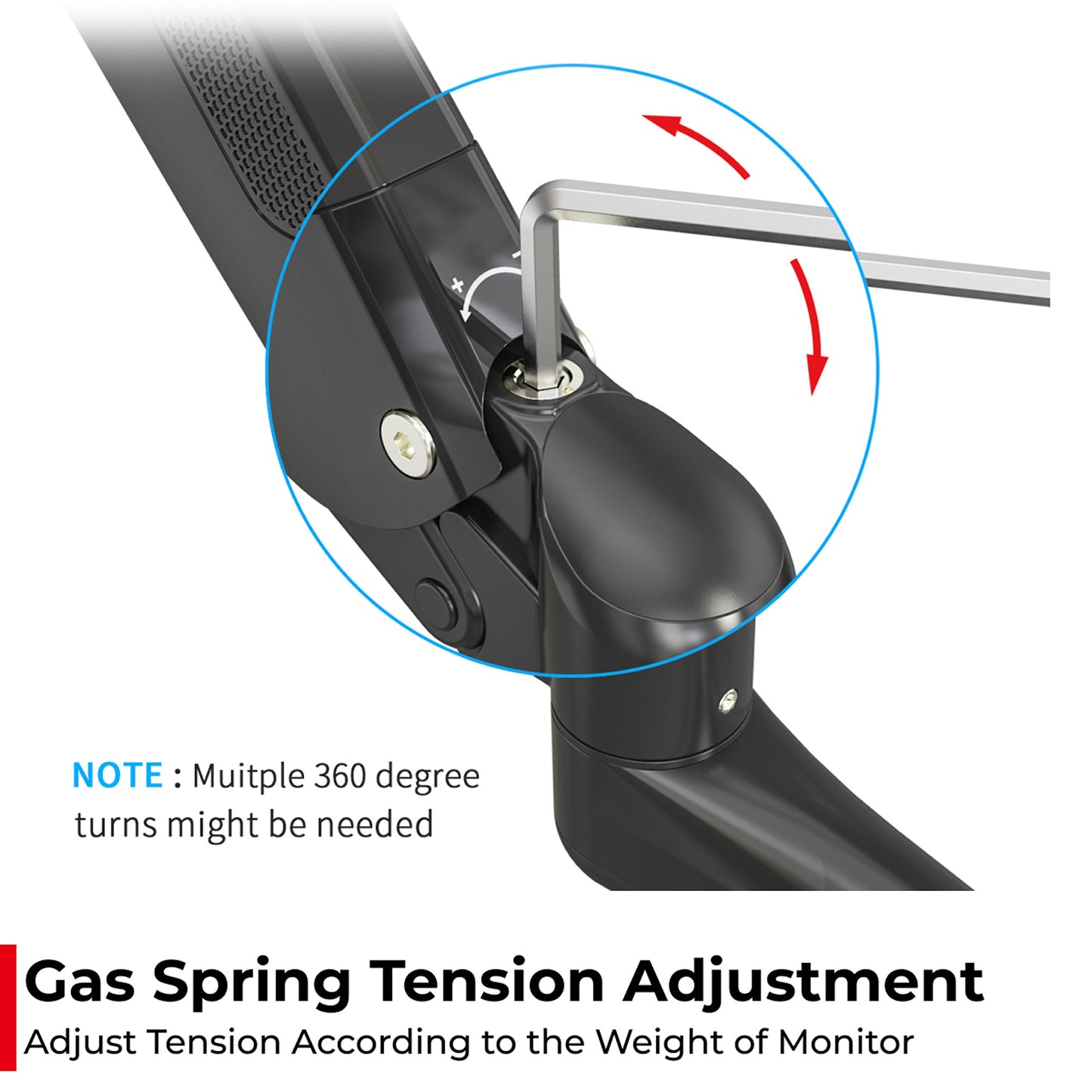 Triple Monitor Mount with Gas Spring Arms