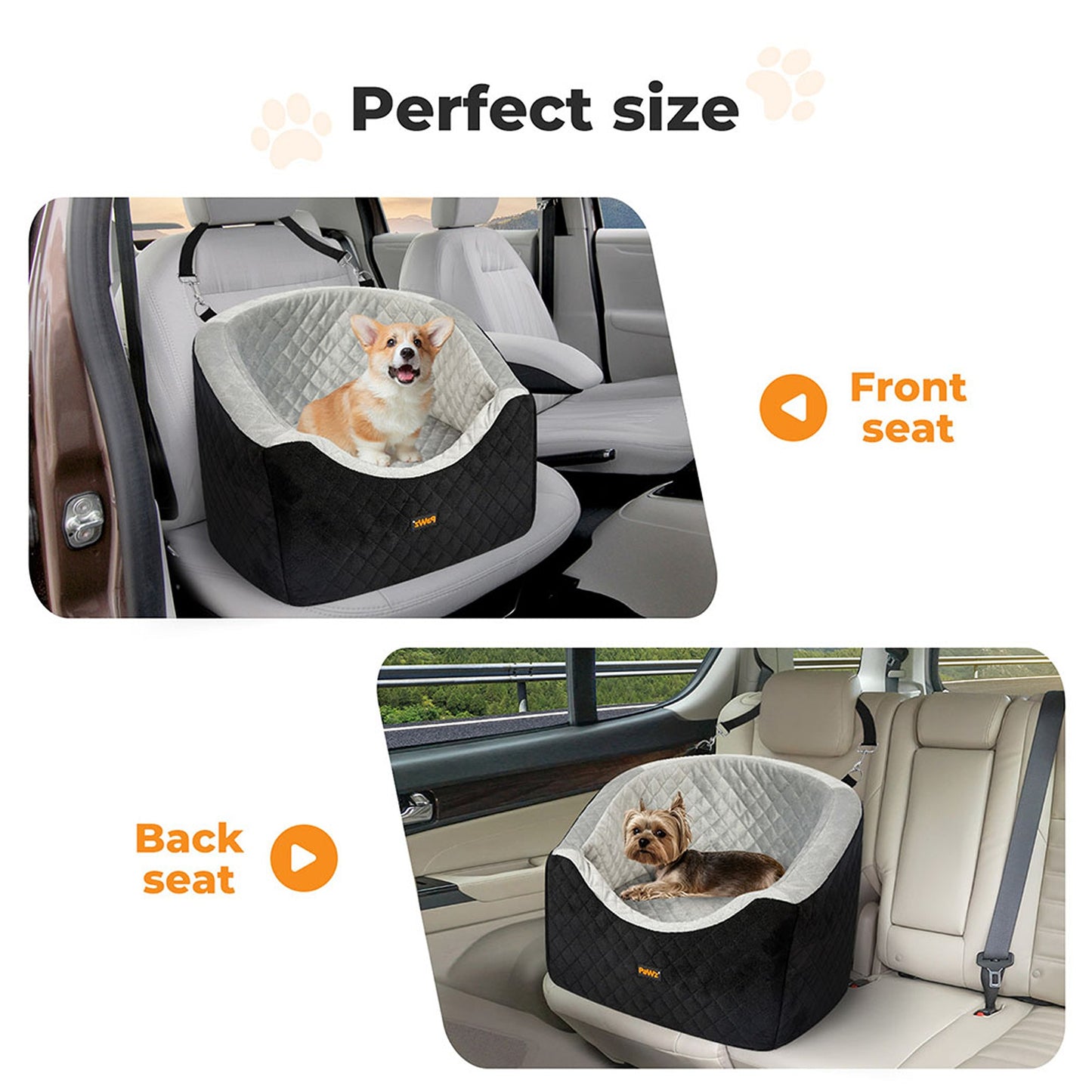 Dog Car Booster Seat Belt Safety Pet Travel Bed Washable Basket