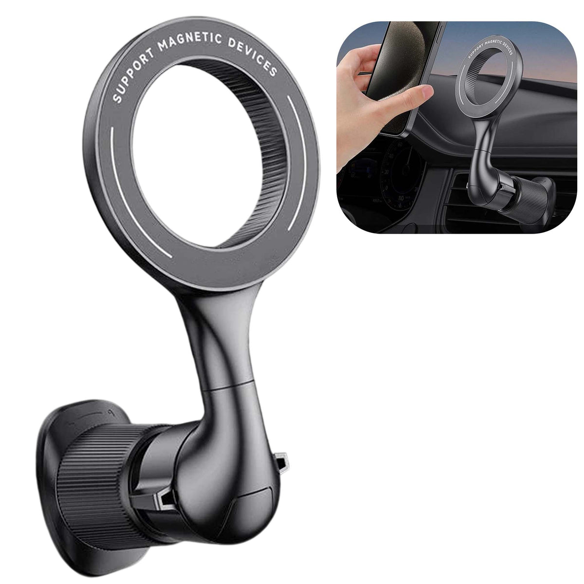 MagSafe Magnetic Car Mount Ring Phone Holder for Air Vent