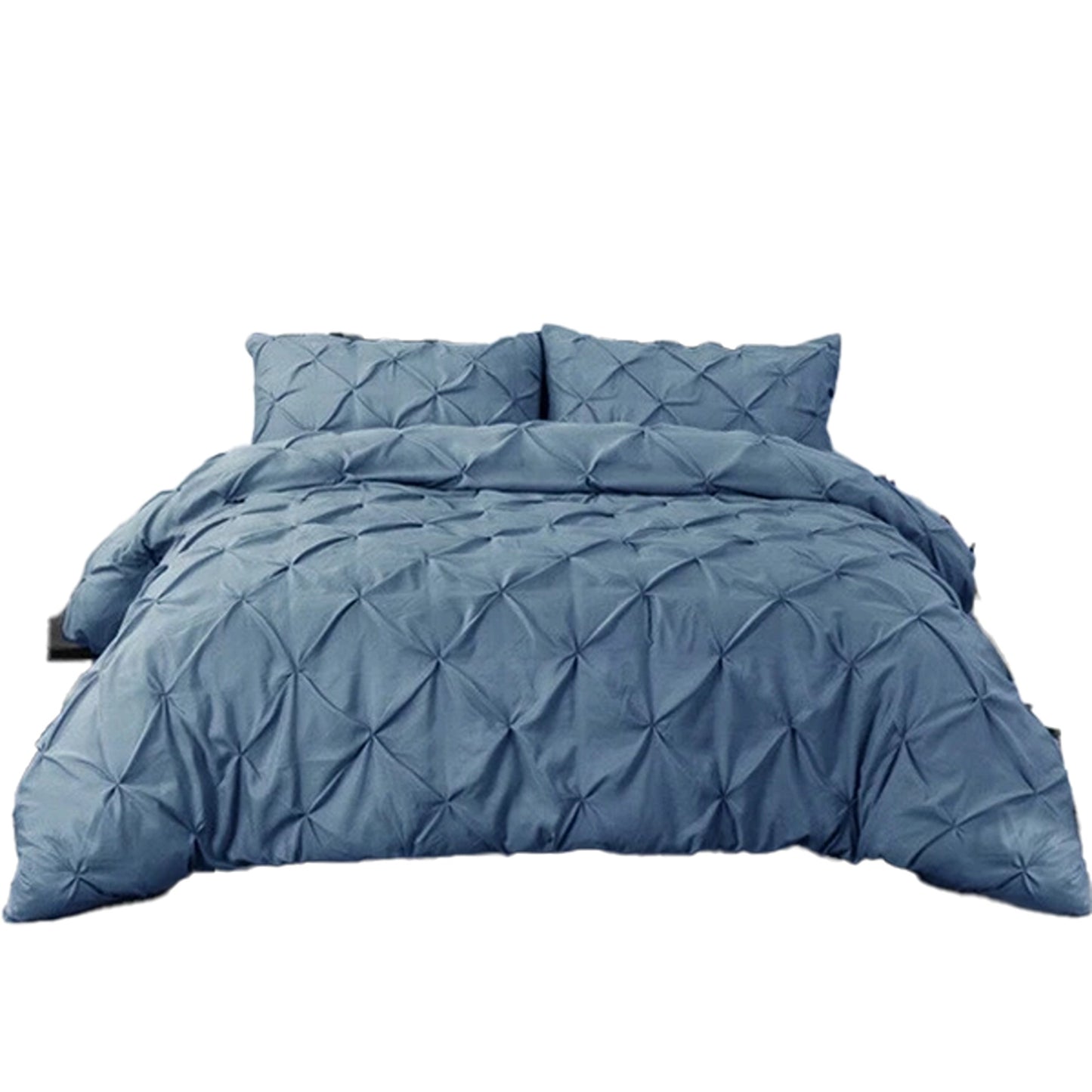 Ocean Diamond Pleated Quilt Cover Bedding Set All Sizes