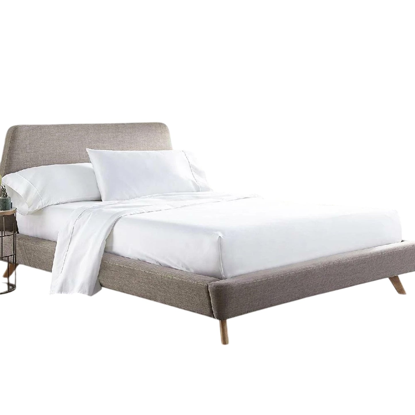 Soft 1000TC Cotton Sheet and Pillowcase Set for Single to King Beds - White
