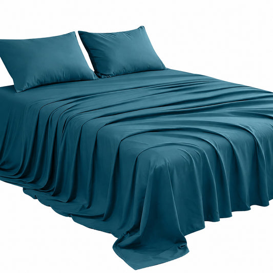 Biscay Blue Luxury Hotel Style Bamboo Blend Bedding Set