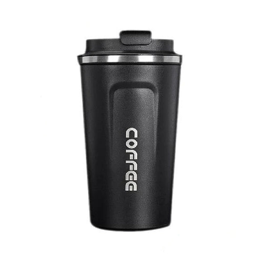 Insulated Coffee Mug Stainless Steel Travel Cup with Lid - Black