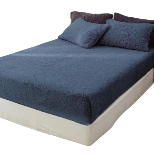 Soft Warm Fleece Fitted Sheet with Pillowcase Teddy Bear Fabric - Ocean