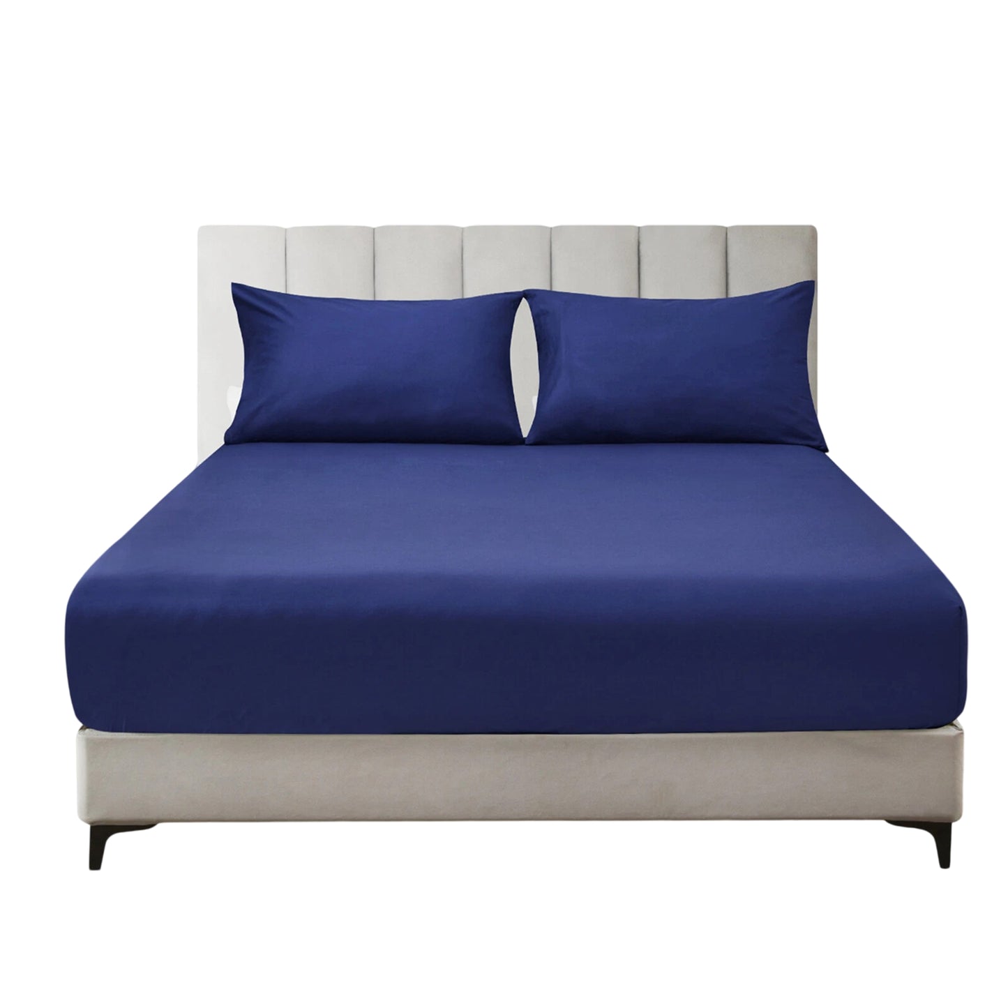 Hotel 2200TC Ultra Soft Fitted Sheet Set with Pillowcases No Flat Sheet - Navy