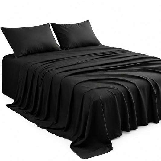 Black Luxury Hotel Style Bamboo Blend Bedding Set