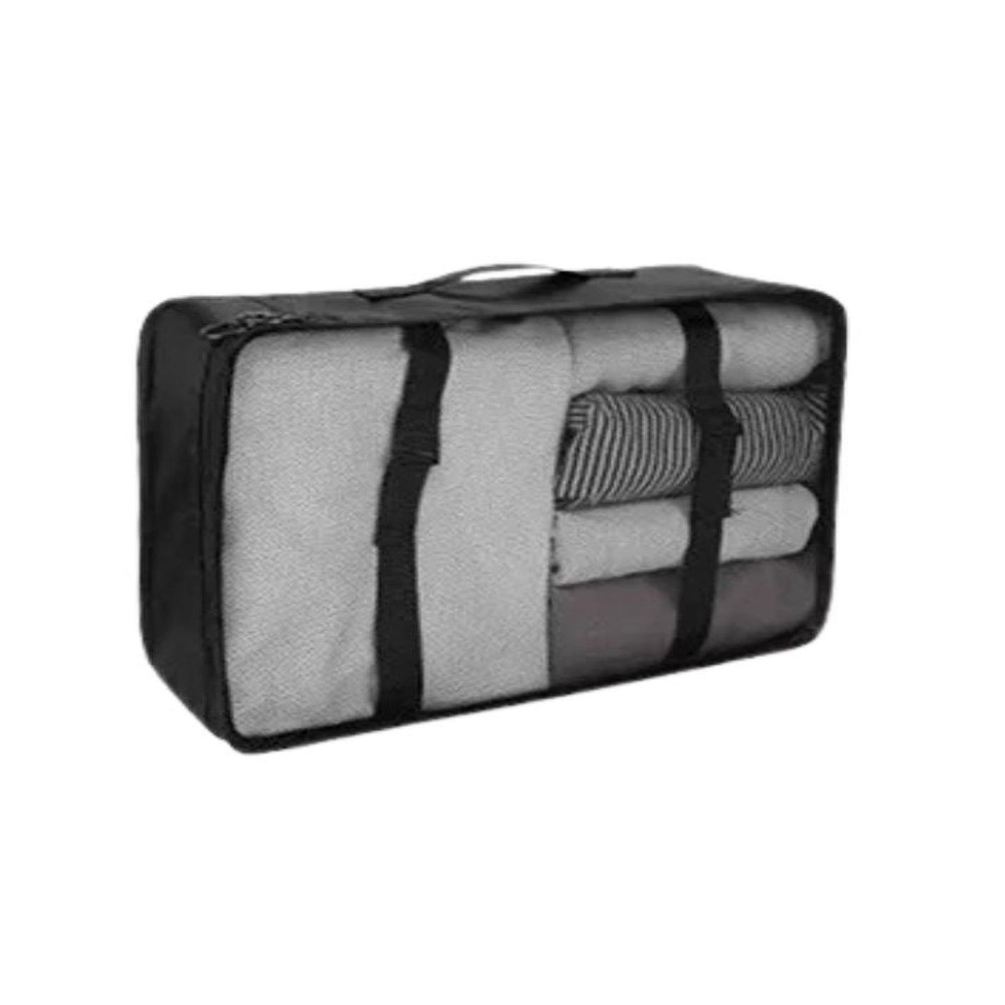 Black Travel Packing Cubes Luggage Pouches Clothes Suitcase Storage Bag - 9x