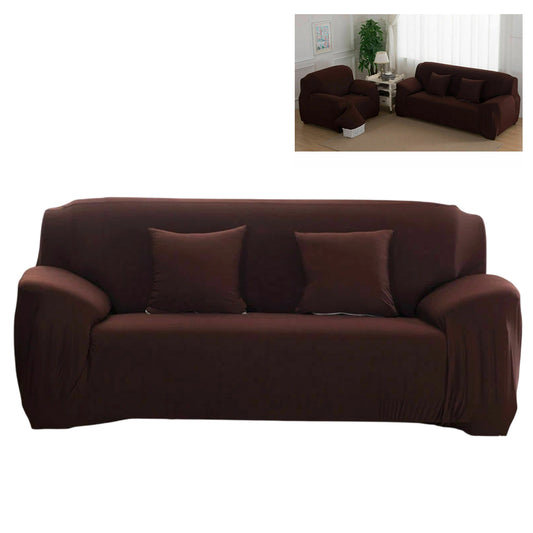 Stretch Sofa Slipcover Removable Couch Protector for 1 2 3 4 Seater - Coffee