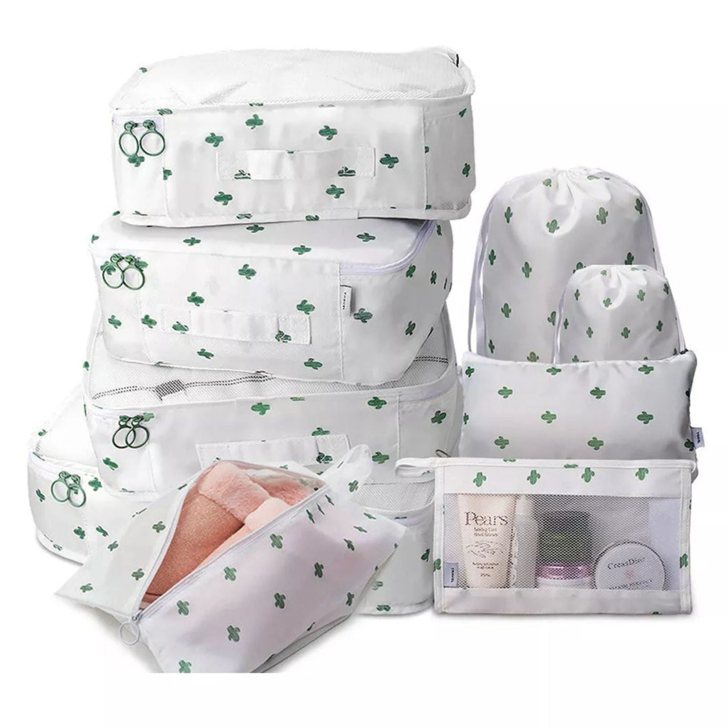 Cactus Travel Packing Cubes Luggage Pouches Clothes Suitcase Storage Bag - 9x