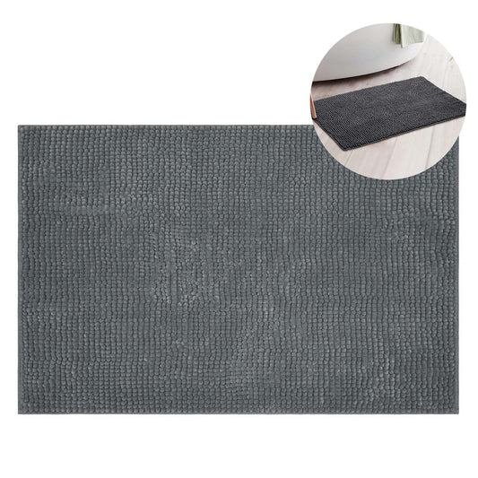 Charcoal Super Absorbent Quick Dry Bath Mat Soft Chenille Anti Slip Floor Mat