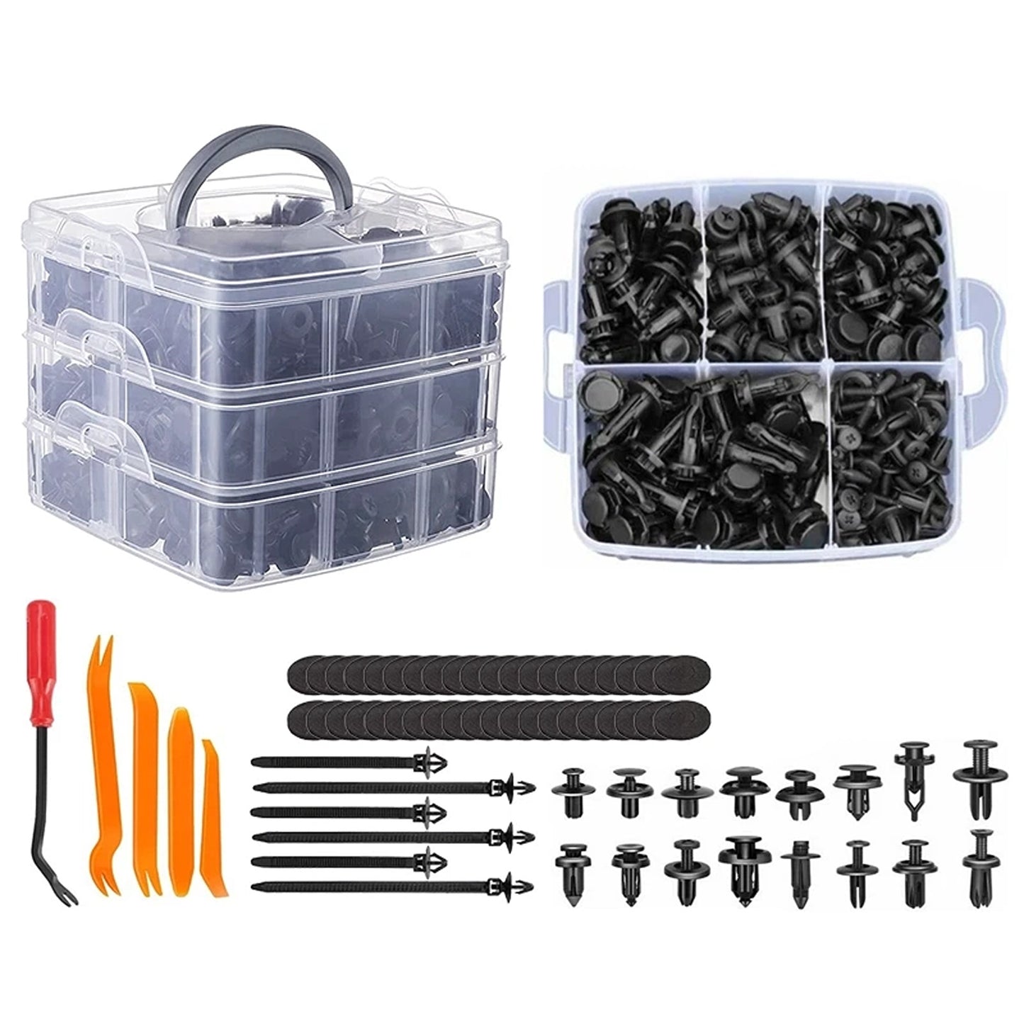 731pcs Automotive Clip and Fastener Kit with Plastic Rivets for Car Body and Bumper Panels