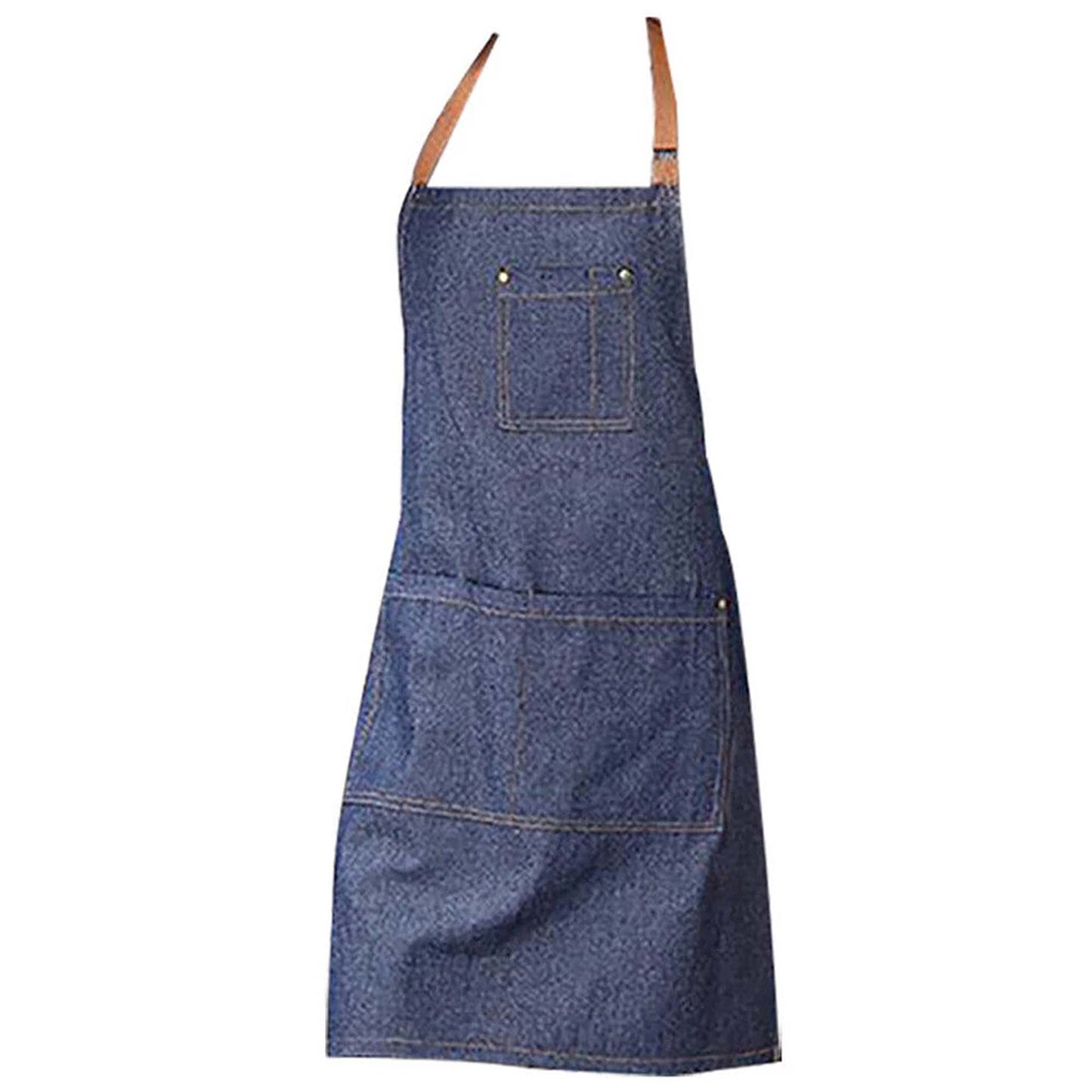Adjustable Denim Kitchen Apron for Cooking and Baking