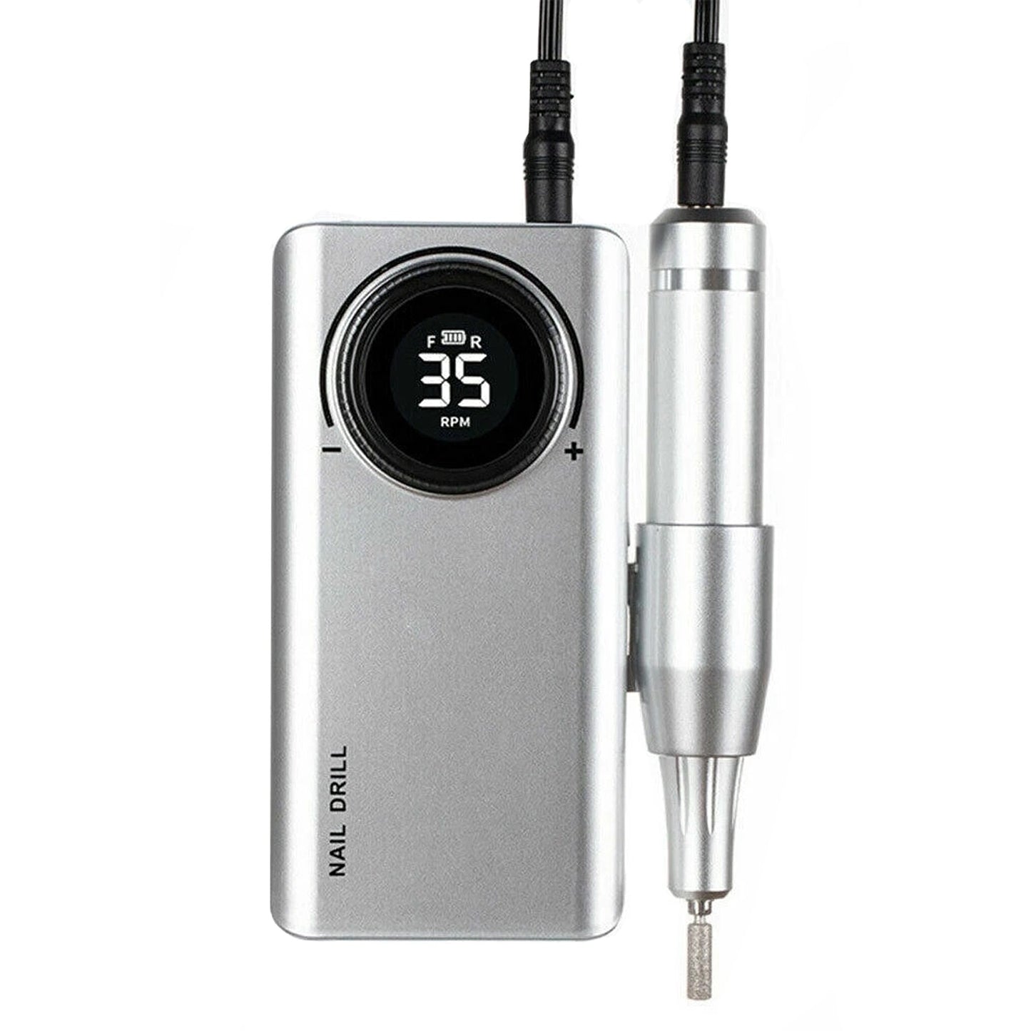 Silver Portable Nail Drill Machine for Manicure and Pedicure 35000RPM