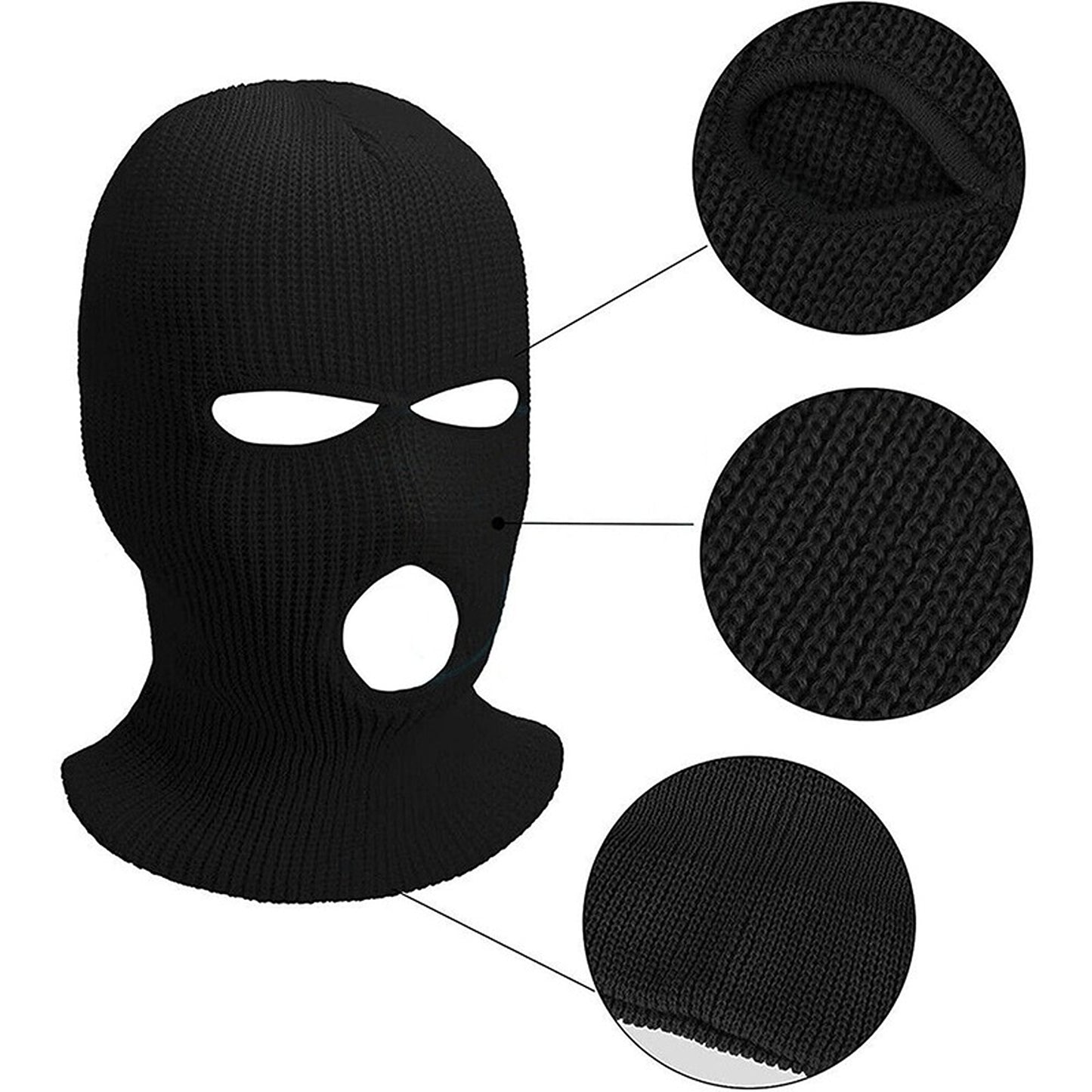 3-Hole Windproof Balaclava Mask Neck Warmer Ski Hat Fishing Tactical Hood