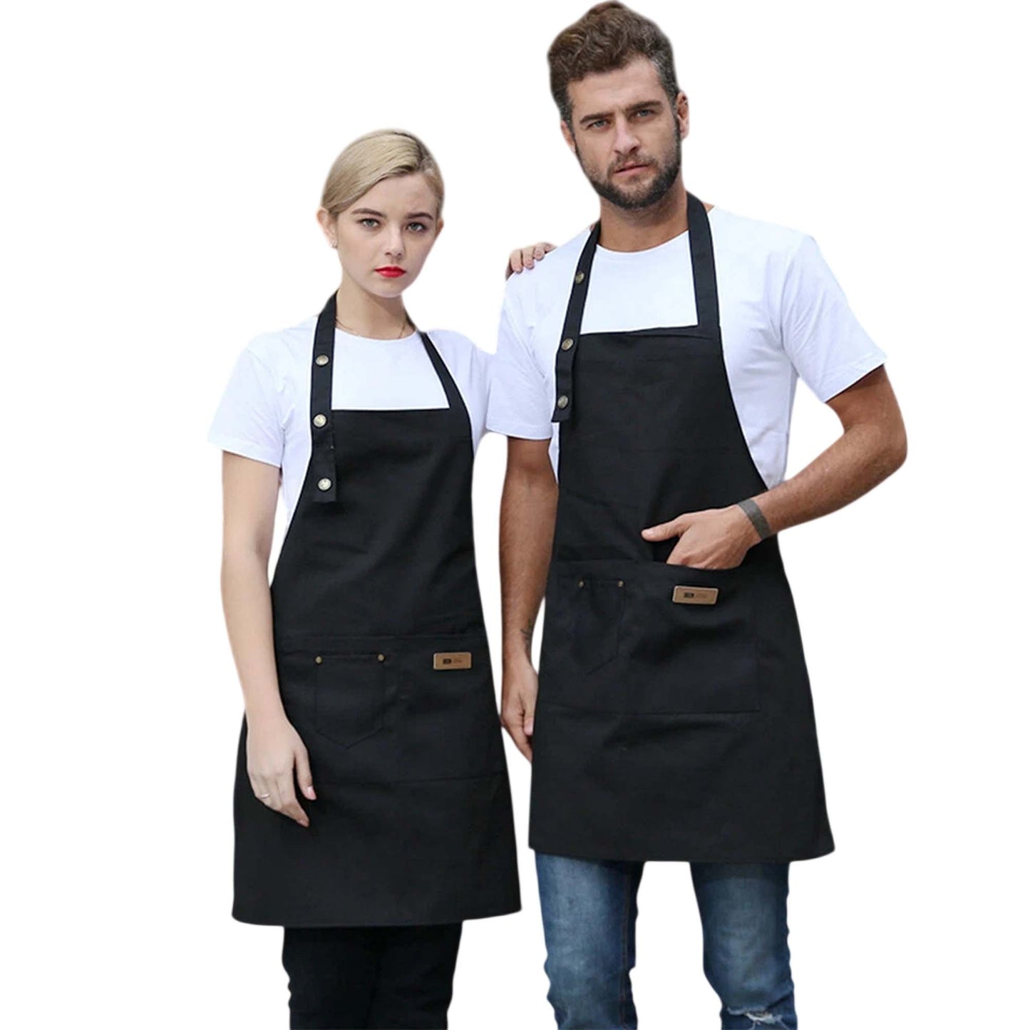 Black Canvas Chef Apron Waterproof Washable Kitchen Apron