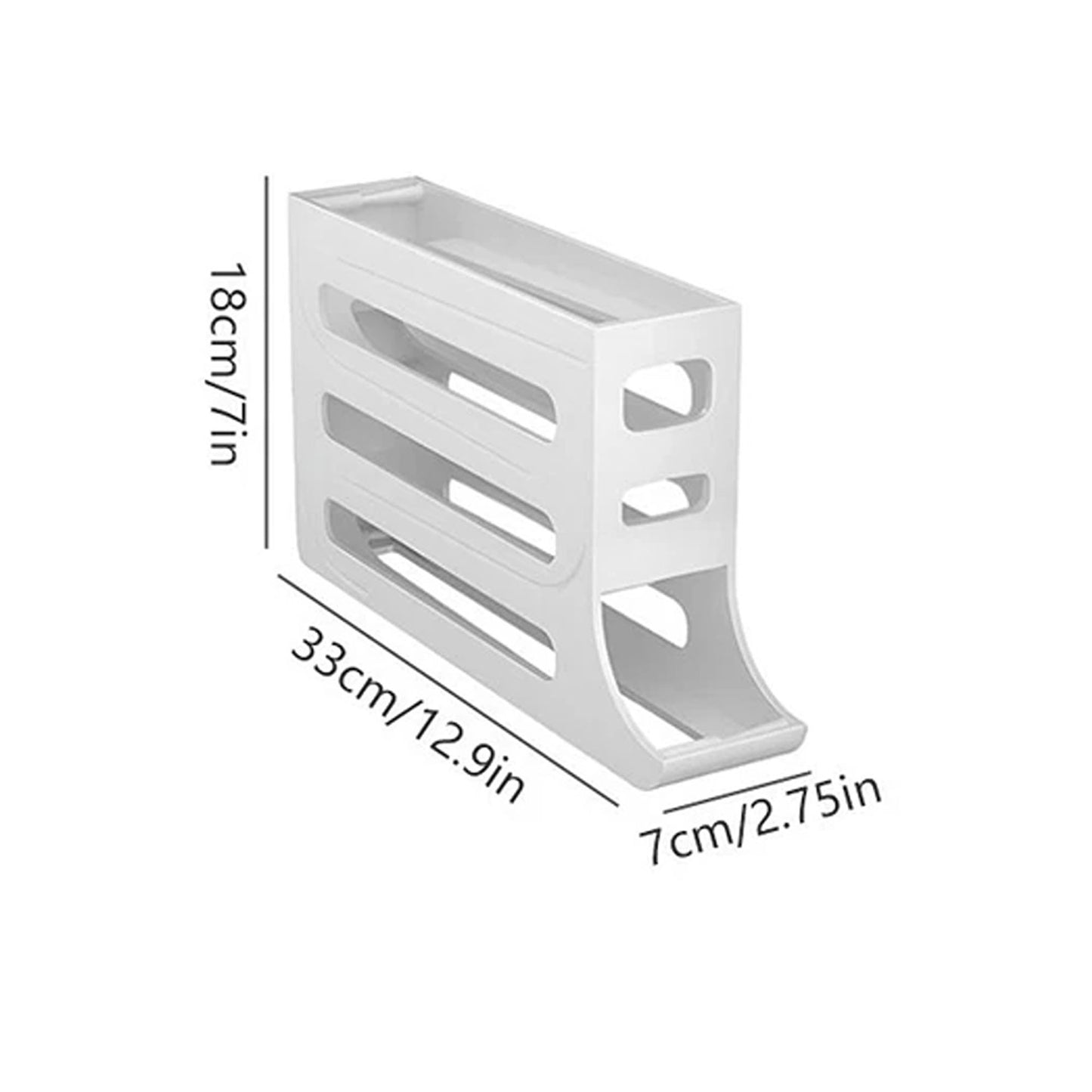 White 4-Tier Automatic Egg Dispenser Storage Rack for Refrigerator