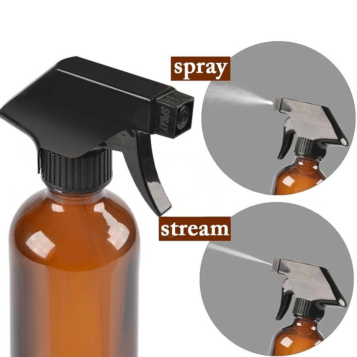 Refillable Amber Glass Spray Bottles for Aromatherapy and Essential Oils - 2pcs