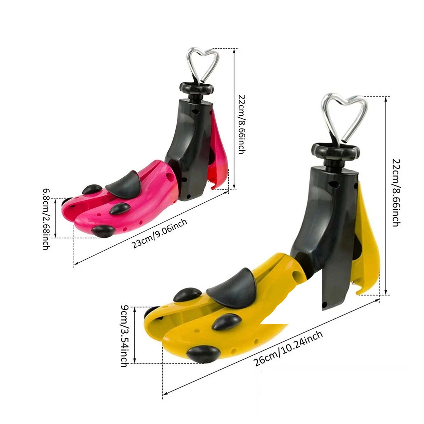 Yellow 2 Pack Adjustable Shoe Stretcher for Men and Women