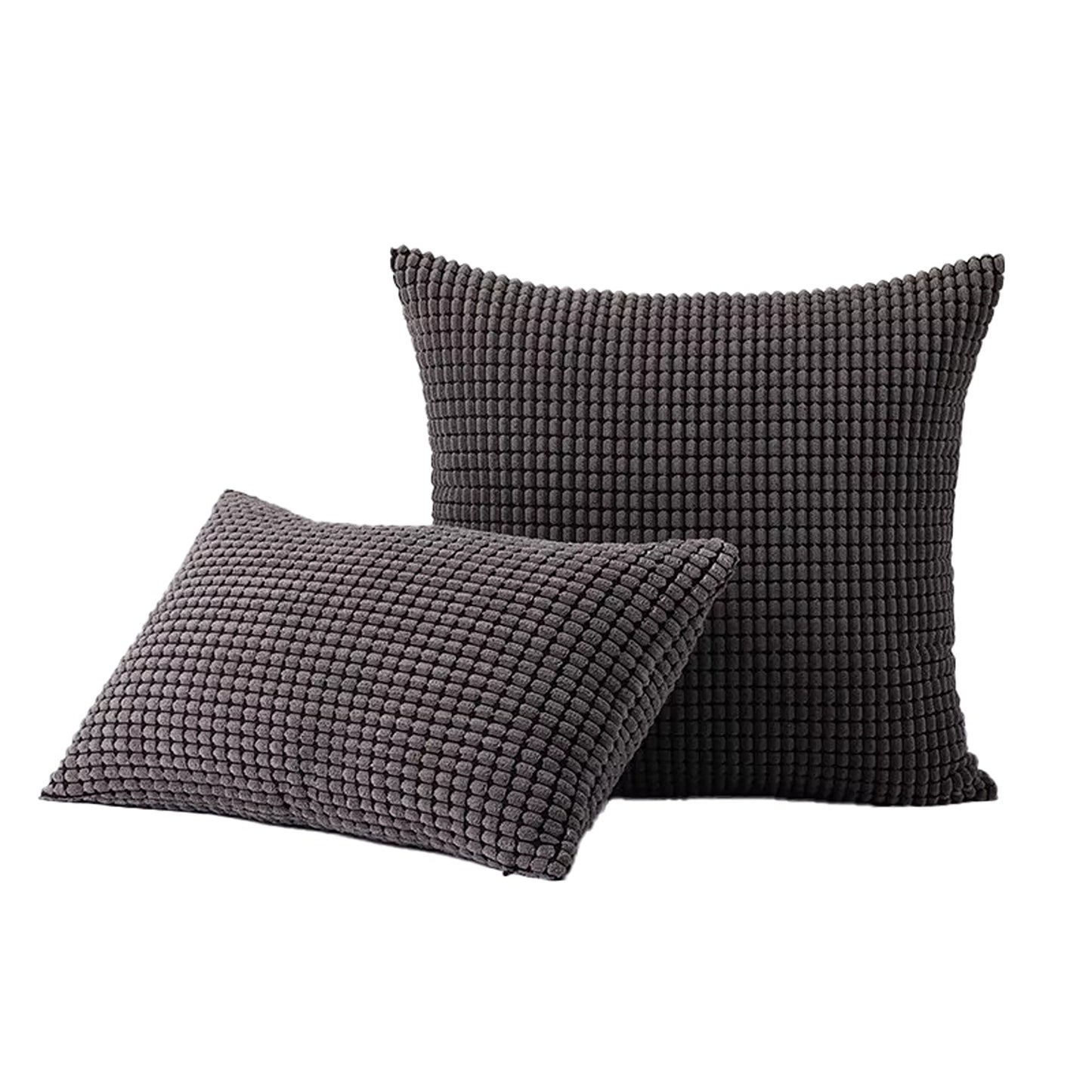 Velvet Cushion Cover Corn Grain Design Pillow Case for Sofa - Grey