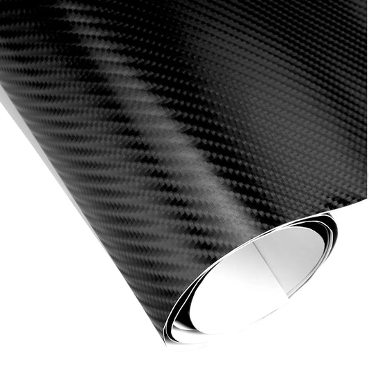 Carbon Fiber Vinyl Wrap 4D Gloss Black Air Release 50cm x 1.51m