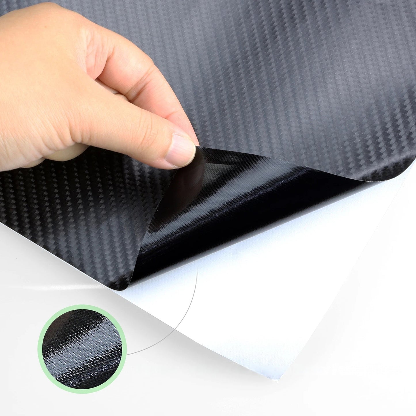 Carbon Fiber Vinyl Wrap 4D Gloss Black Air Release 50cm x 1.51m