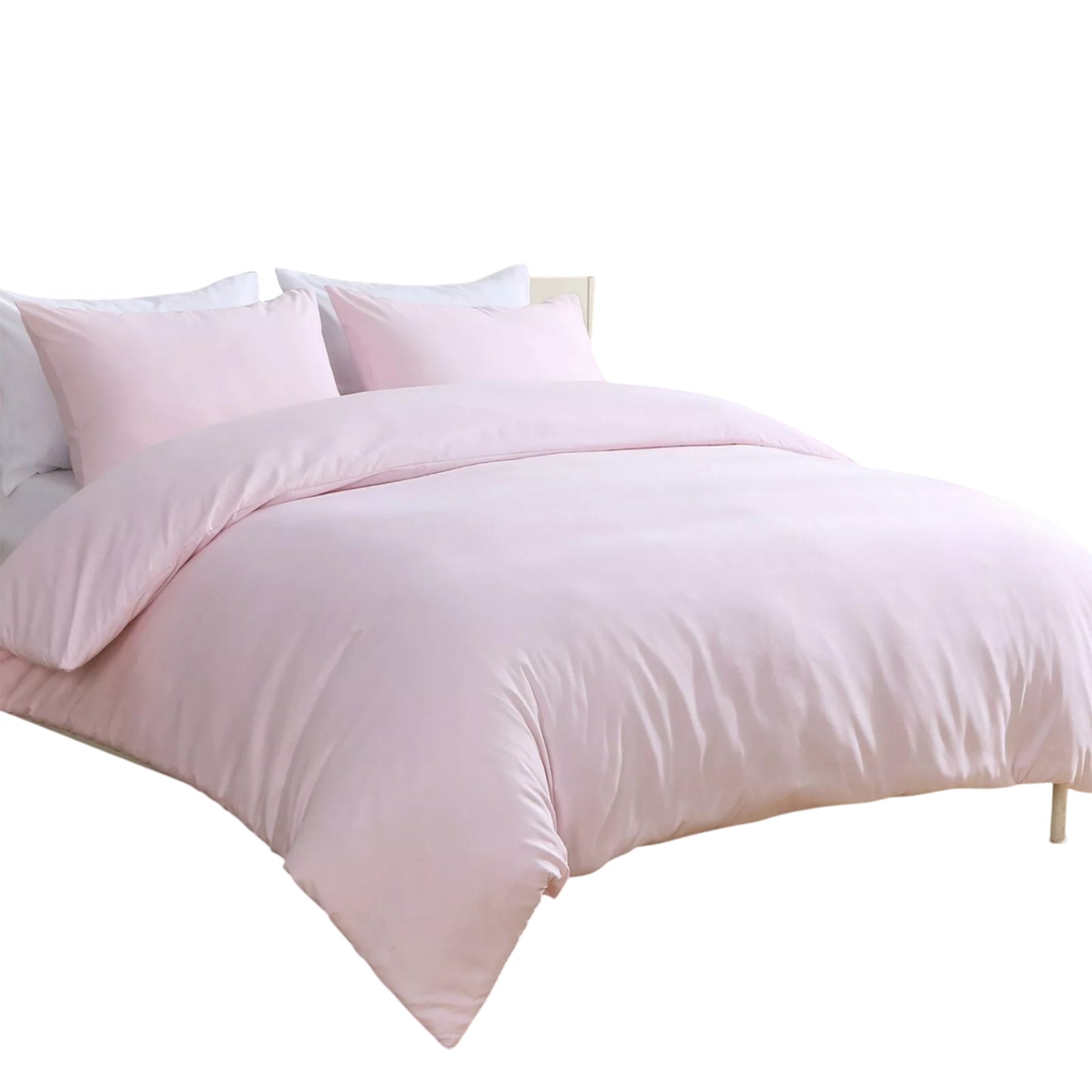 2000TC Soft Quilt Doona Duvet Cover Set Single Queen King Size Bed - Light Pink