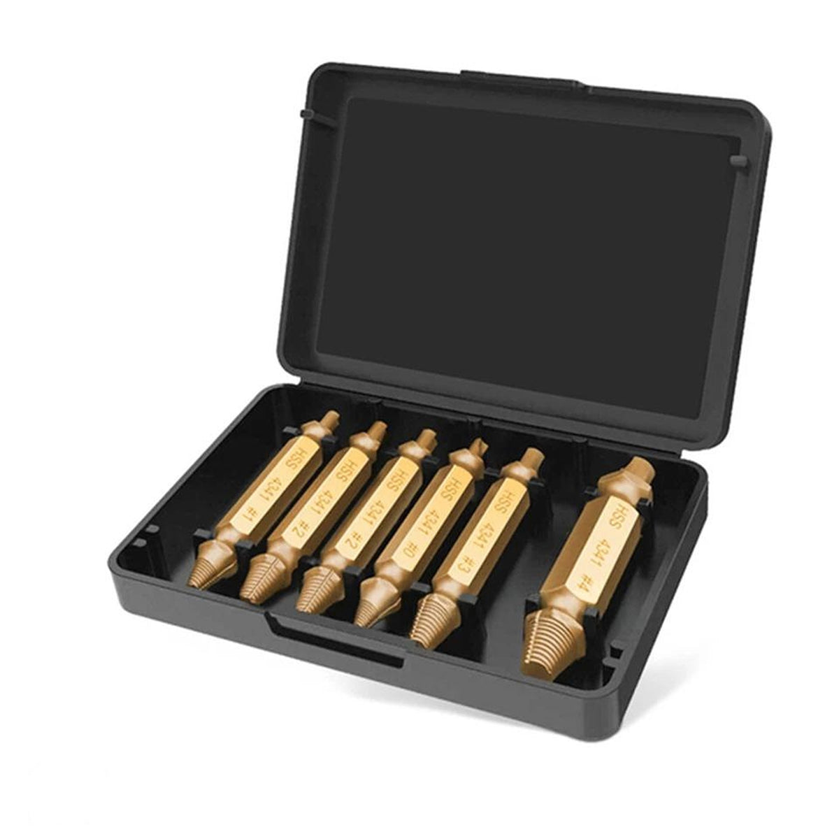 Damaged Screw Extractor Set Broken Bolt Drill Bit Remover Tool 6pcs