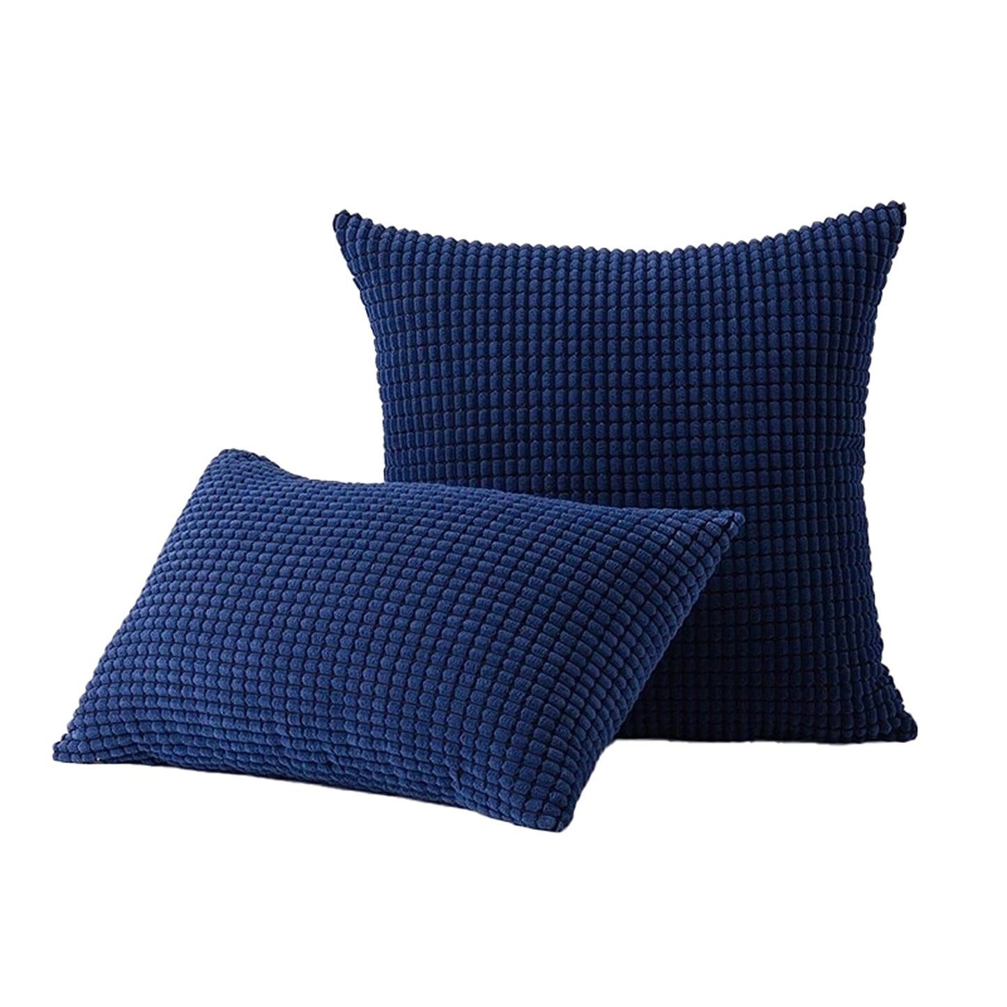 Velvet Cushion Cover Corn Grain Design Pillow Case for Sofa - Navy
