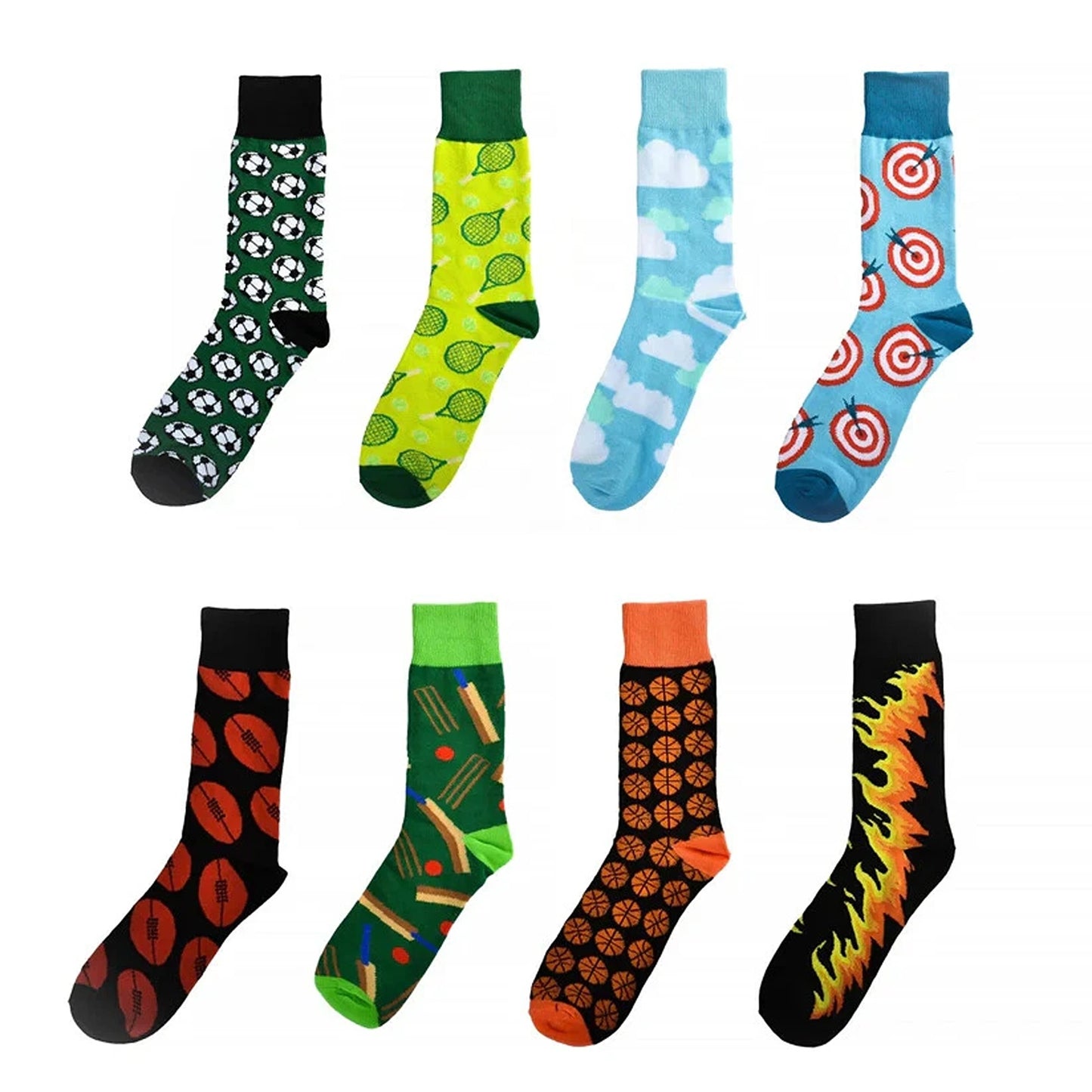 8x Novelty Fun Socks Unisex Cotton Happy Sox Crazy Crew Socks Men Women 5-13