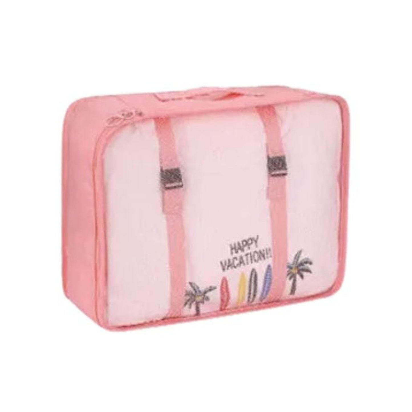 Pink Travel Packing Cubes Luggage Pouches Clothes Suitcase Storage Bag - 9x